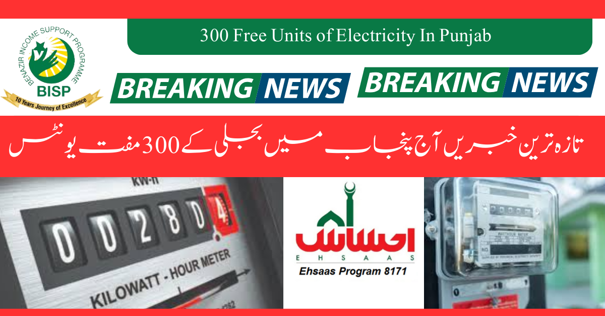 300 Free Units of Electricity In Punjab Condition Today 